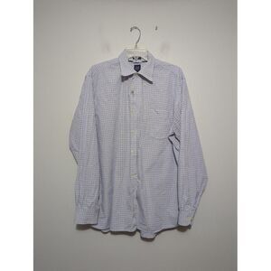 Gap Mens Plaid Long‎ Sleeve Button-Down Shirt Blue White Size XL